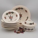 Service  couscous assiettes tebsi sahel beige - 6 pers