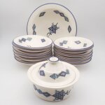 Service � couscous assiettes tebsi sahel bleu - 12 pers
