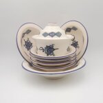 Service � couscous assiettes tebsi sahel bleu - 6 pers