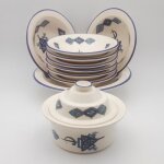 Service  couscous assiettes tebsi sahel bleu - 8 pers
