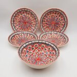 Service  couscous assiettes creuses bakir rouge - 4 pers