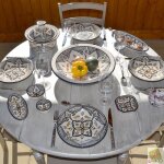 Service � couscous assiettes creuses marocain noir - 12 pers