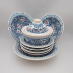 Service � couscous marocain turquoise assiettes tebsi - 6 pers