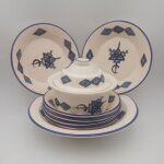 Service  couscous assiettes creuses sahel bleu - 6 pers