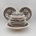 Service  couscous assiettes tebsi marocain noir - 6 pers