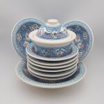 Service � couscous marocain turquoise assiettes tebsi - 8 pers