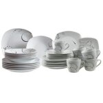 Service de cuisine - domestic - 921344 - 30 pices - motif chanson - blanc