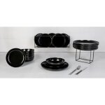Service en grès baltic black 18 pièces 6 personnes : 6 assiettes plate d27 cm + 6 assiettes creuses d185xh5cm ... Service en grès baltic black 18 pièces 6 personnes : 6 assiettes plate d27 cm + 6 assiettes creuses d185xh5cm ...