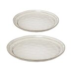 Service de table 12 pi�ces flower 26cm gris