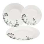 Service de table 18 pices white floral 26cm blanc