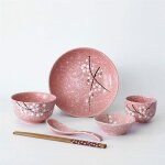 Service de table - art de la table - cramique - rose - complet - compatible lave - vaisselle