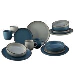 Service de table - creatable - 21016 - 16 pi�ces - gr�s bleu / gris - micro - ondes & lave - vaisselle ...