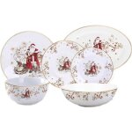 Service de table en porcelaine 26 pi�ces motifs p�re no�l