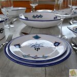 Service de table sahel bleu - 6 pers