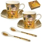 Service de tasses expresso en porcelaine baiser gustav klimt