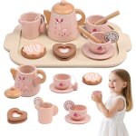Service � th� en bois pour enfants - jeu de r�le montessori - jouet �ducatif - d�nette cuisine - cadeau ...