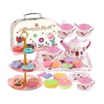 Service � th� - enfant - 46 pcs - m�tal - color� - jouet de cuisine
