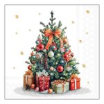 Serviette - ambiente - christmas tree - 33 x 33 cm - lavable - dcoration de nol