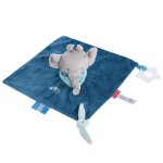 Serviette apaisante en peluche douce pour b�b� - mee - �l�phant - bleu - b�b�