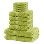 Serviettes de bain - lot de 4 + 4 serviettes + 2 draps - coton 100% - vert pomme - absorbantes Serviettes de bain - lot de 4 + 4 serviettes + 2 draps - coton 100% - vert pomme - absorbantes