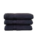 Serviette de bain 70x140 - lot 3 serviettes de bain coton noir Serviette de bain 70x140 - lot 3 serviettes de bain coton noir