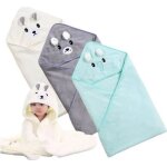 Serviette de bain b�b� cap bain b�b� � capuche lot de 3 sortie de bain b�b� avec 80 x 80cm servietter ...