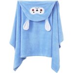 Serviette de bain  capuche pour bb 70x140cm cape de bain bebe sortie de bain avec capuche bleu hooded ...