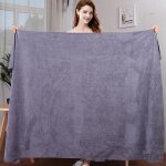 Serviette de bain - microfibre - 180x200 cm - super absorbante - douce - gris Serviette de bain - microfibre - 180x200 cm - super absorbante - douce - gris