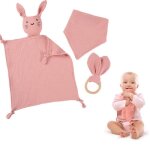 Serviette de bb jouets3pcs doudou lapin mouchoir doudou serviette apaisante deveil bb pour nouveau ...