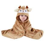 Serviette � capuche pour b�b� - marque - motif animal unique - ultra douce - absorbante