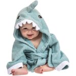 Serviette  capuche bb peignoir de bain en tissu ponge pour garon et fille (requin bleu)