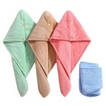 Serviette � cheveux en microfibre - marque - turban pour cheveux mouill�s - doux et absorbant - lot de ...