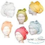 Serviette  cheveux - les tendances demma - ecru - ultra absorbante - tient seule - eponge de bambou