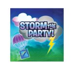 Serviettes en papier - amscan - battle royal - 33 x 33 cm - lot de 16 - bleu