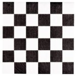 Serviettes en papier - damier - racing - 20 pi�ces - 33x33cm - noir et blanc - 2 plis