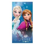 Serviette de plage - reine des neiges - elsa et anna - microfibre 70x140 cm - bleu et mauve - lavable ...