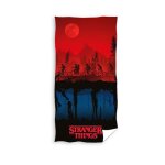 Serviette de plage - stranger things - le monde � lenvers - rouge - 140 x 70 cm - synth�tique