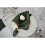 Serviette en polyester avec bords ourls pour mariage rception dner banquets ftes de nol ? 19 x 19 ...