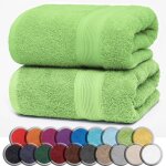 Serviettes de sauna en coton - vetobiol - lot de 2 - 80x200 cm - vert pomme - 100% coton - 500 gr / m� ...
