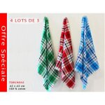 Serviettes de table - gernite - lot de 4 - 100% coton - 45 x 45 cm - lavables en machine