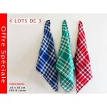 Serviettes de table - normandes - lot de 4 - 100% coton - 45x45 cm - lavables en machine
