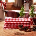 Serviette de table vichy rouge coton 46 cm x 46 cm