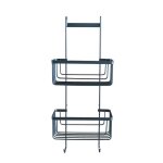 Serviteur de douche noir 25x16x62 cm