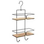 Serviteur fil metal 2 etageres bambou - noir bambou - tendance