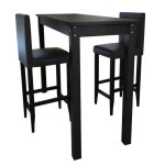 Set de 1 table bar et 2 tabourets noir 160727.