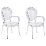 Set de 2 chaises de salle  manger transparentes vermont ii