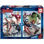 Set de 2 puzzles adulte : avengers hulk iron man captain america - 500 pieces - educa collection super ...