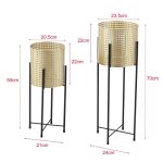 Set de 2 supports de plante ensemble cache pot pot de fleur bac a fleurs vase metal tailles differentes ...