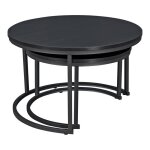 Set de 2 tables basses rondes gigognes noir