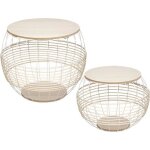 Lot de 2 tables gigognes juline blanc d41 / 50cm - atmosphera createur dinterieur